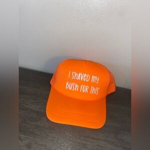 Orange Trucker Hat with Fun Slogan
